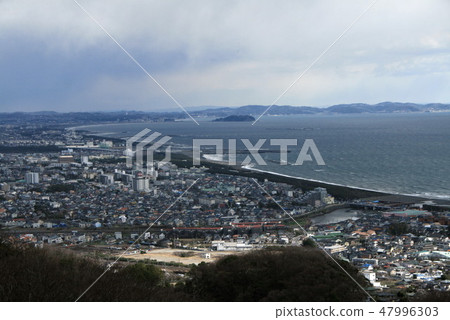 Hiratsuka Shonanpira landscape from the summit of Koryo mountain Shonan and Enoshima distant view 47996303