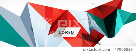 Mosaic triangular low poly style abstract geometric background. Polygonal vector. Abstract white 47996826