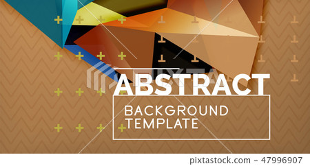 Low poly design 3d triangular shape background, mosaic abstract design template Low poly design 3d triangular shape background, mosaic abstract design template 47996907