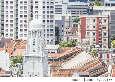 Little India Singapore shophouse aerial view Little India Singapore shophouse aerial view 47997166