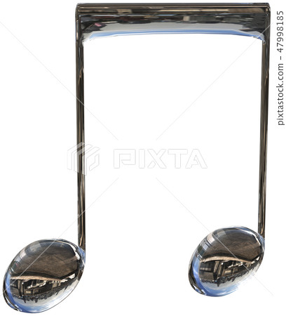 CG 3D illustration design solid mark notes music glass background transparent cut out eighth note 47998185