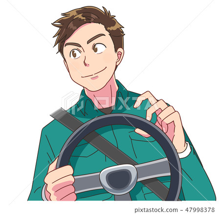 Logistic truck young man's illustration 47998378