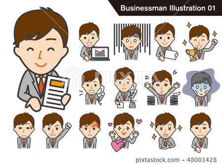 Businessman's illustration set 01 Businessman's illustration set 01 48001428