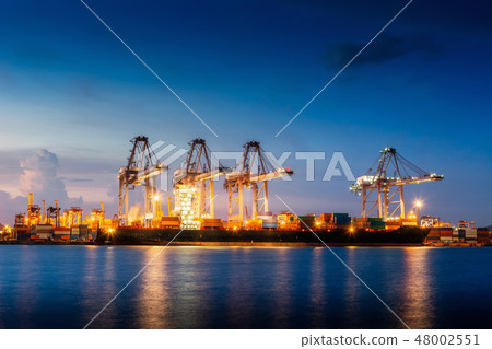 Transportation and shipping logistics loading dock Transportation and shipping logistics loading dock 48002551