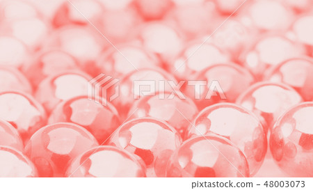 Transparent balls. Abstraction. Live coral color. Transparent balls. Abstraction. Live coral color. 48003073