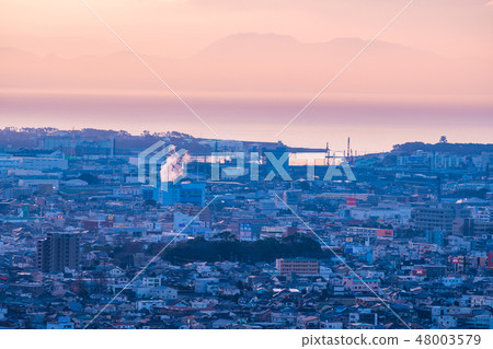 （靜岡縣）從岩本山黎明看富士山的景色 48003579