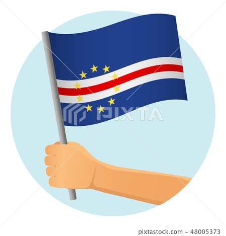 Cape Verde flag in hand 48005373