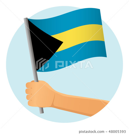 Bahamas flag in hand Bahamas flag in hand 48005393