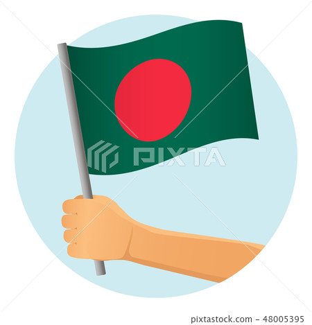Bangladesh flag in hand Bangladesh flag in hand 48005395