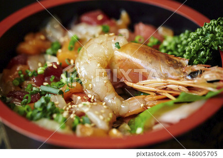 金槍魚和三文魚海鮮chirashi壽司 48005705