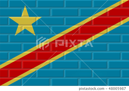 Democratic Republic of the Congo brick flag  48005987