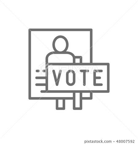 Presidential election poster, voting banners, demonstration, protest line icon. 48007592