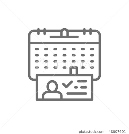 Presidential election day, reminder to vote, voting line icon. 48007601