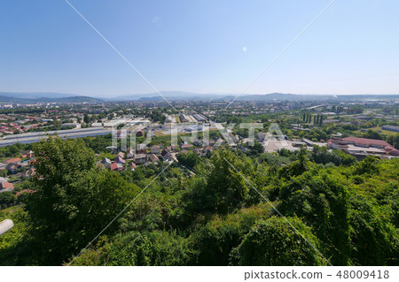 The panorama of the roofs of the city Mukachevo fr 48009418
