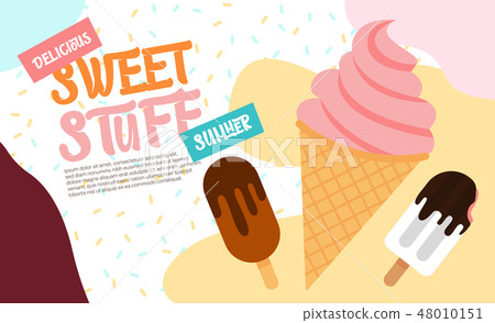 Sweet ice cream dessert menu card or sign board. Sweet ice cream dessert menu card or sign board. 48010151