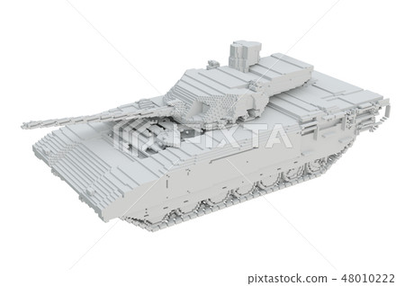 3d printed tank isolated on white background 48010222
