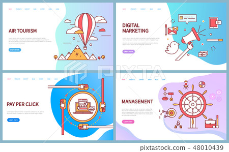 Air tourism, Digital Marketing, Management Vector 48010439