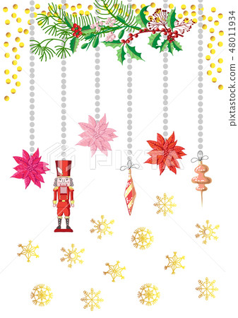 Christmas Poster Decorations with New Year Toys Christmas Poster Decorations with New Year Toys 48011934