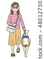Supervised by the Japan Universal Manor Association Material Blind guide dog and going out 48012730
