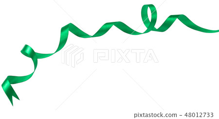 Wavy green ribbon isolated on white background. 48012733