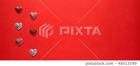 Sparkle hearts on red background. Sparkle hearts on red background. 48013599