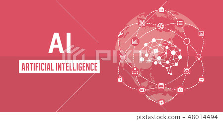 Ai Ai Artificial Intelligence Image Banner Stock