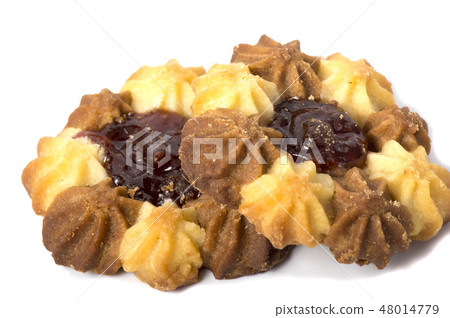 Shortbread biscuits  isolated on white background 48014779