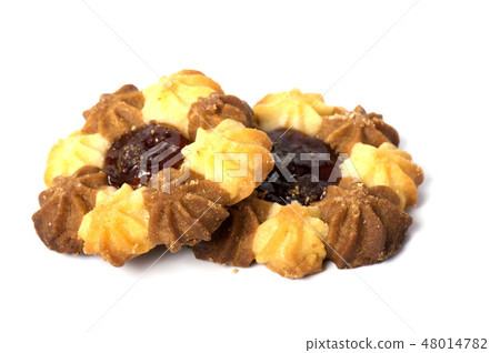 Shortbread biscuits  isolated on white background  48014782