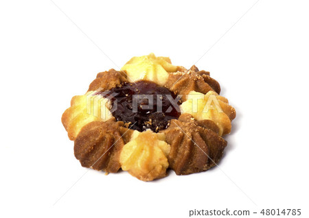 Shortbread biscuits isolated on white background Shortbread biscuits isolated on white background 48014785
