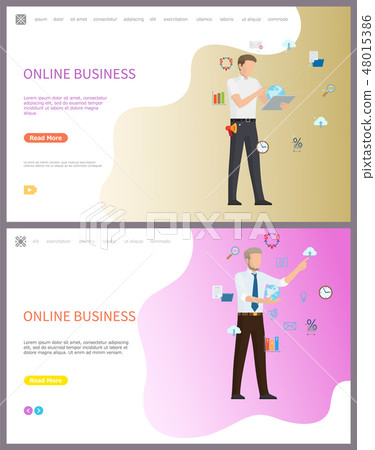Online Business Working People, Global Network 48015386