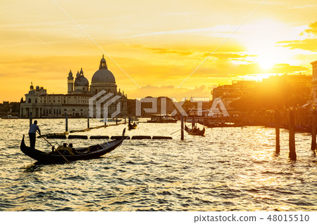 Venice gondolas on San Marco square, Venice, Italy 48015510