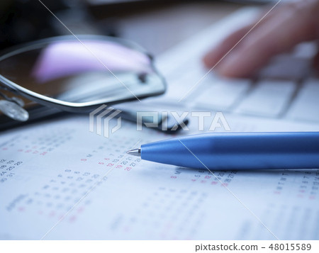Business image · calendar · keyboard · glasses 48015589