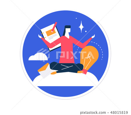 Mindfulness at work - colorful flat design style illustration 48015819