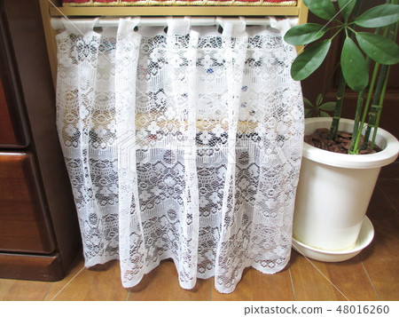 Color box storage Blindfold with stiff rod and cafe curtain 48016260