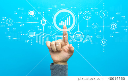 Marketing concept with hand  48016360