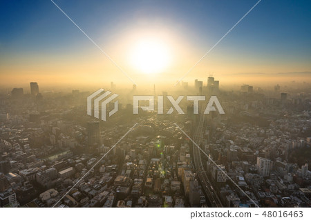 "Tokyo Metropolitan Government" rainy · Evening landscape of Tokyo wrapped in fog "Shibuya direction" "Tokyo Metropolitan Government" rainy · Evening landscape of Tokyo wrapped in fog "Shibuya direction" 48016463