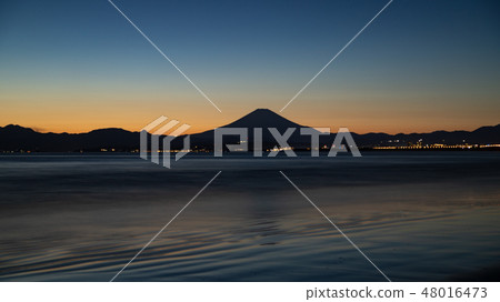 Fuji of Magic Hour from Shonan Coast Fuji of Magic Hour from Shonan Coast 48016473
