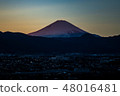 在箱根山頂設置的日落照亮了富士山 48016481