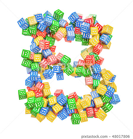 Letter B, From ABC Alphabet Wooden Blocks-插圖素材 [48017806] - PIXTA圖庫