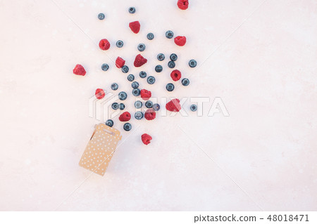 Shopping composition berries and boxes Shopping composition berries and boxes 48018471