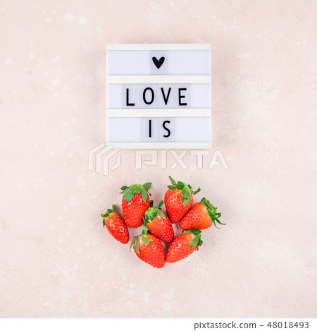 Romantic concept composition with strawberries Romantic concept composition with strawberries 48018493
