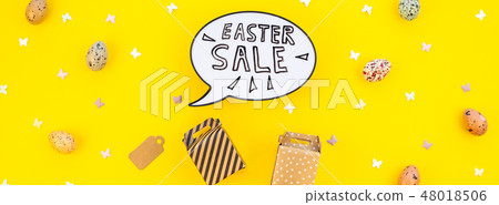 Creative Top view holiday Easter Sale Concept 48018506