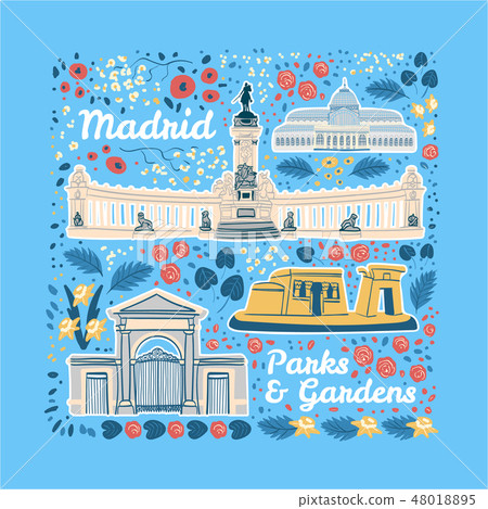 Famous parks and gardens of Madrid Famous parks and gardens of Madrid 48018895