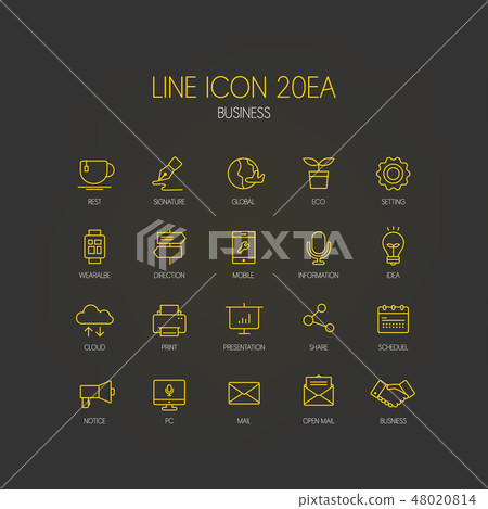 Simple line icon set Simple line icon set 48020814