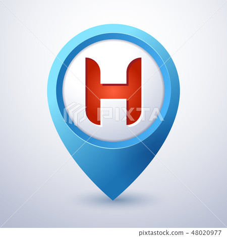 H letter map pin pointer mobile logo template H letter map pin pointer mobile logo template 48020977
