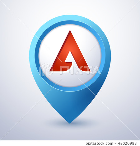 A letter map pin pointer mobile logo template 48020988