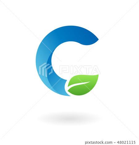 C letter natural organic leaf blue cool logo 48021115