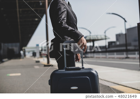 business man, bus stop, bus-stop 48021649