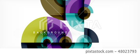 Flying circles geometric abstract background 48023793