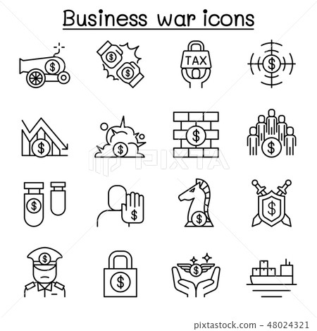 Business war, Trade war, economic sanction icon Business war, Trade war, economic sanction icon 48024321